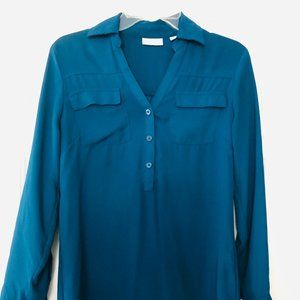 New York & Company Adjustable Sleeve Blouse